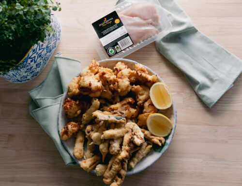 Fritto di pollo e zucchini